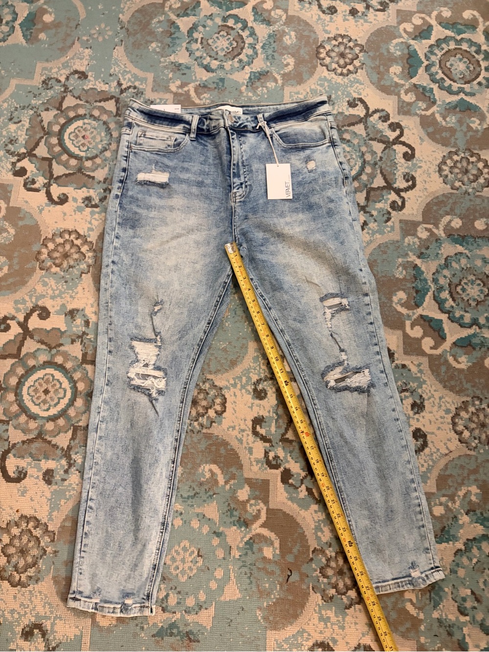 Light Blue Distressed Skinny Jeans — Women's Stretch Fit